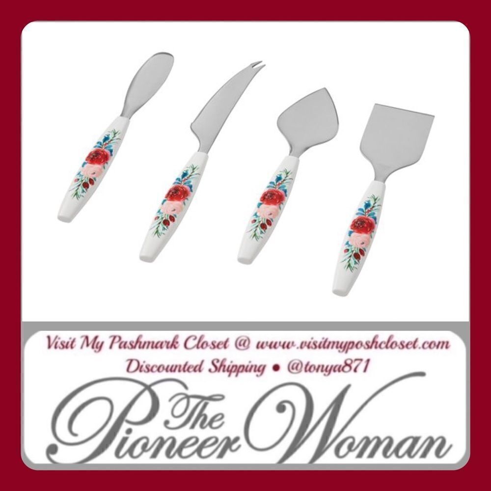 🦋 New Pioneer Woman Wishful Winter Holiday Knife Cheese Utensils, Set of 4